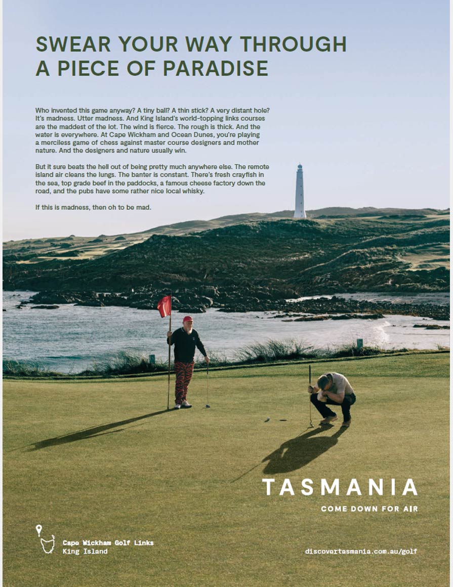Tourism Tasmania print advertisement example